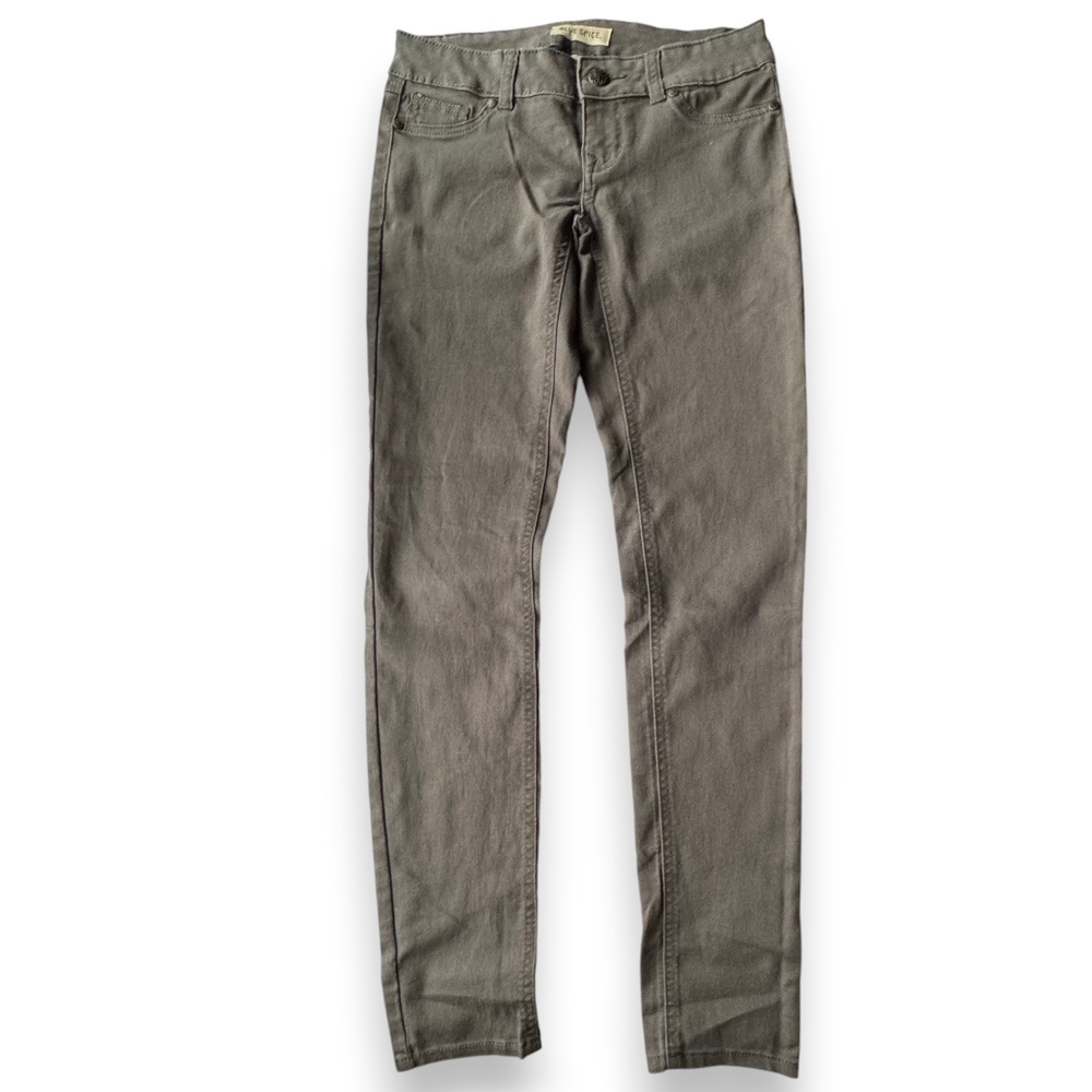 BLUE SPICE olive green skinny jeans size 3 stretch denim pants
